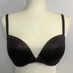 Victoria's Secret black/gold push up bra. Sz 32DD